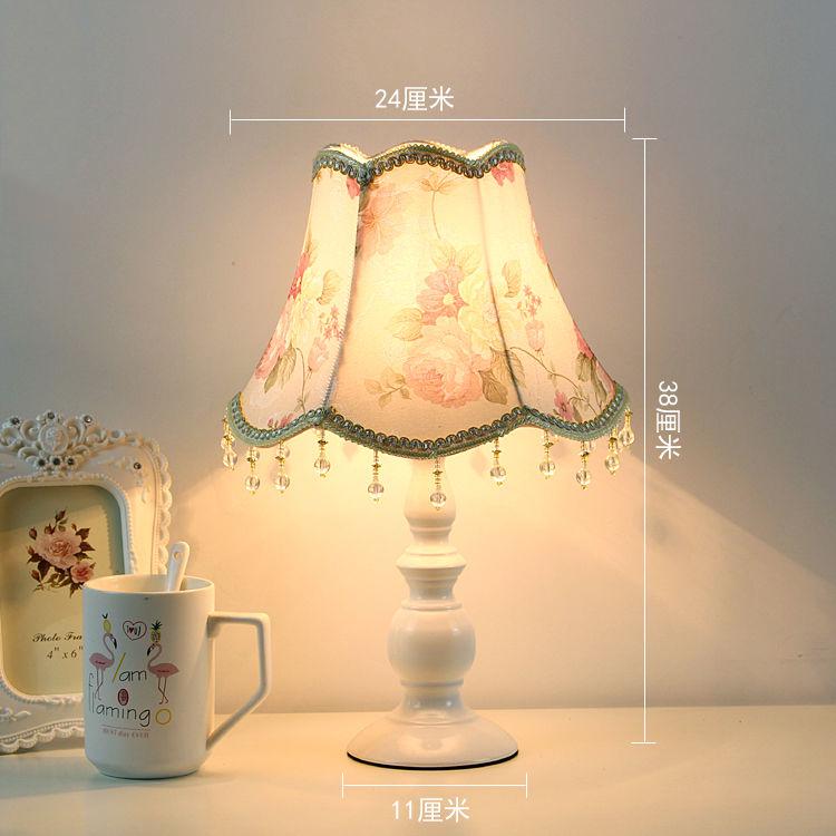 Resin Table Lamp Living Room Button Switch Bedroom Bedside Table Lights Fabric Home Decoration
