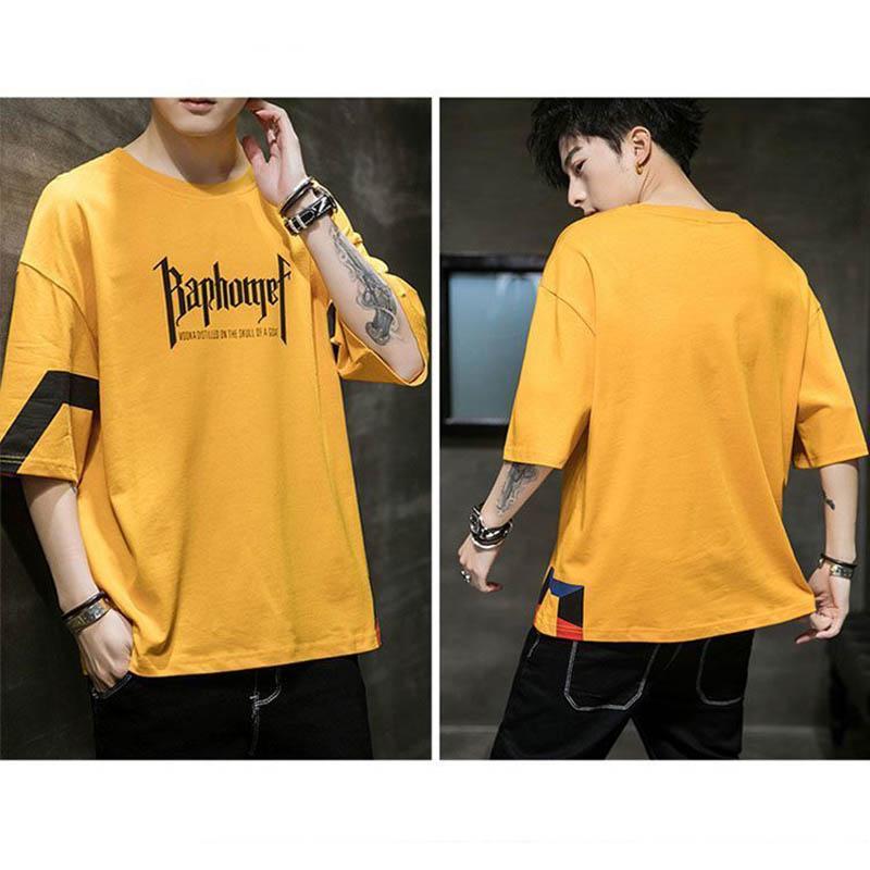 Large Size Fat Short-sleeved T-shirt Men's Loose Half-sleeved Men's Five-point Sleeve Men's Casual All-match Top