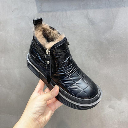 2021 Winter Non-slip and Velvet Warm High-top One-step All-match Short Boots
