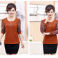 Women's Mother Wear Spring and Autumn Warm Bottoming Shirt Long-sleeved Round Neck Casual T-shirt