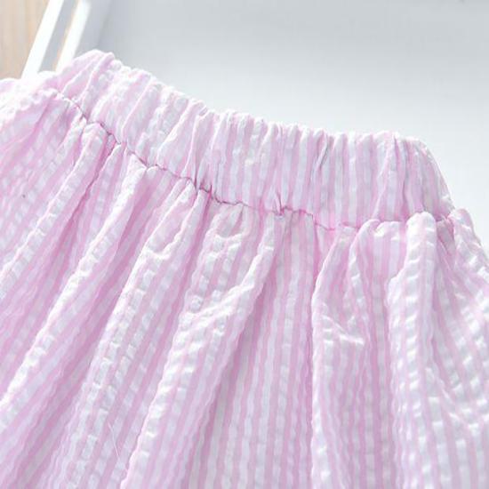 Girls' Cotton Suits Small Medium-sized Children's Striped Sling Tops Shorts Baby Girls Two-piece Suits
