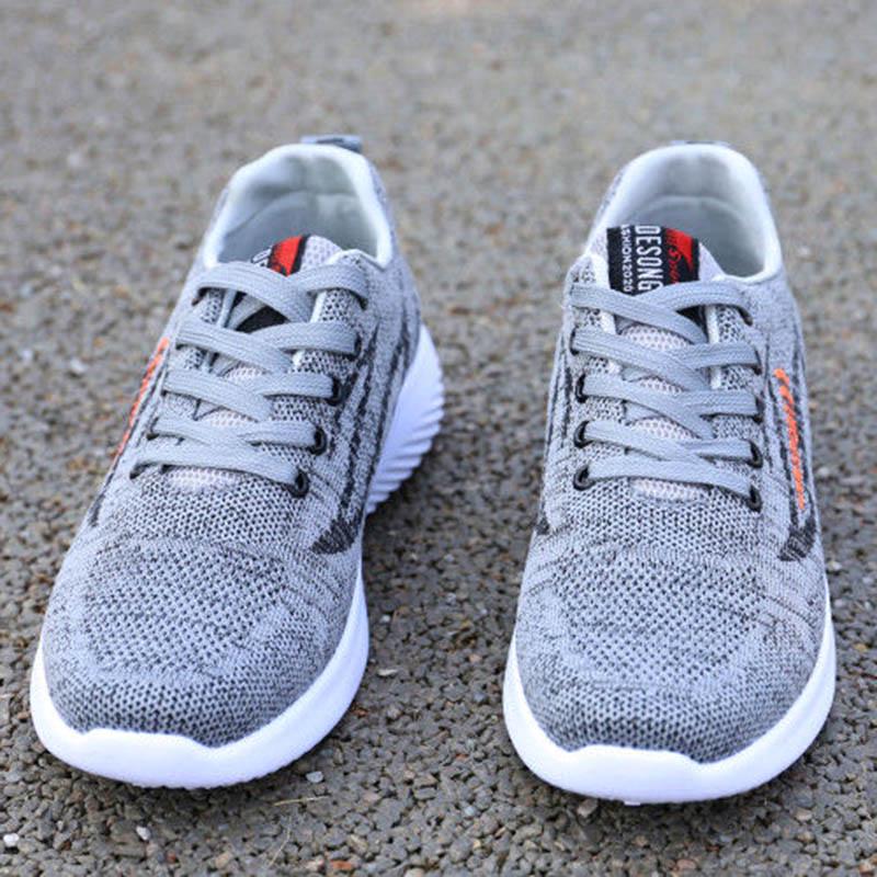 Plus Size 39-43 Men Mesh Sneakers Breathable Basketball Running Shoes Non-slip Wear-resistant Comfortable Skate Shoes
