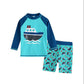 Children's Swimsuit Boy Cartoon Printing Separate Swimwear Boy Middle-aged Long-sleeved Swimming Trunks Quick-drying Bathing Suit