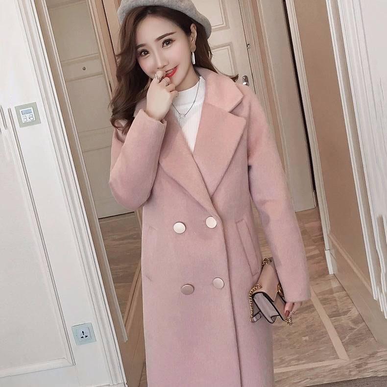 Wool Coat for Women Winter Warm Cotton-padded Coat Long Overcoat Casual Wool Jacket Female Outwear