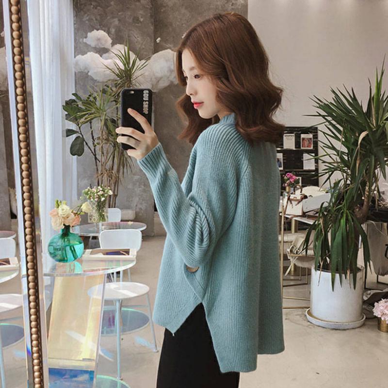 Pofulove fashion short knitted base shirt women half-neck women's decoration slim slim all-match