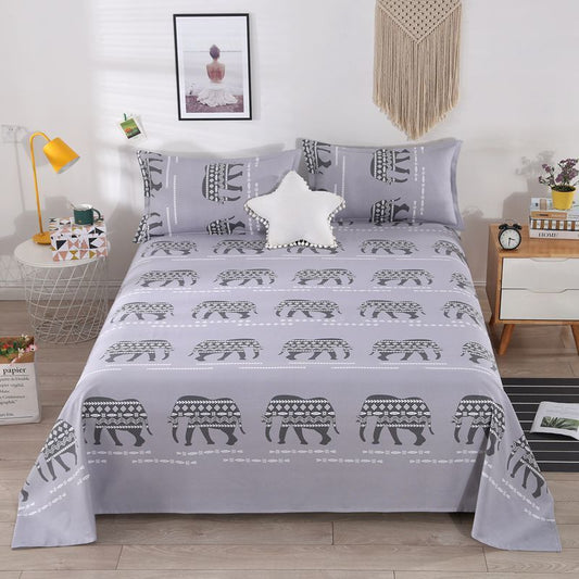 Cotton Three-piece Set One-piece Bed Sheet Two Pillowcases Cotton Can Not Afford The Ball Double Bed Single Twill Skin-friendly Fine Coarse Cloth