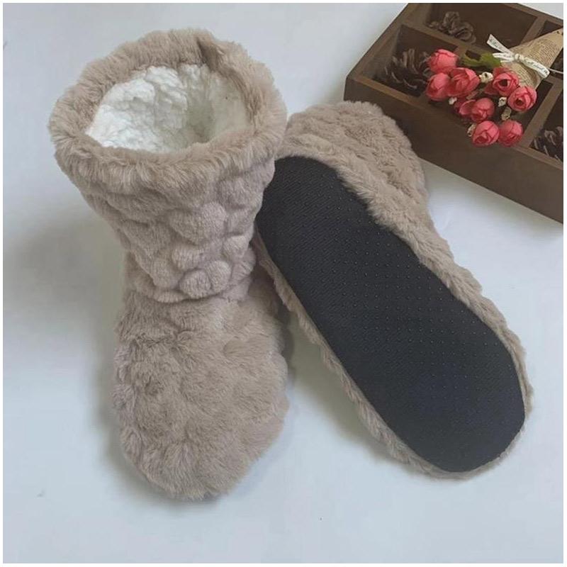 Winter Couple Warm Slippers Non-slip Thicken Plus Velvet Indoor Socks Soft Floor Shoes
