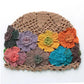 Gradient Stereo Flower Bag Head Hat Woman National Handmade Crochet Knit Hat Openwork Towel Hat
