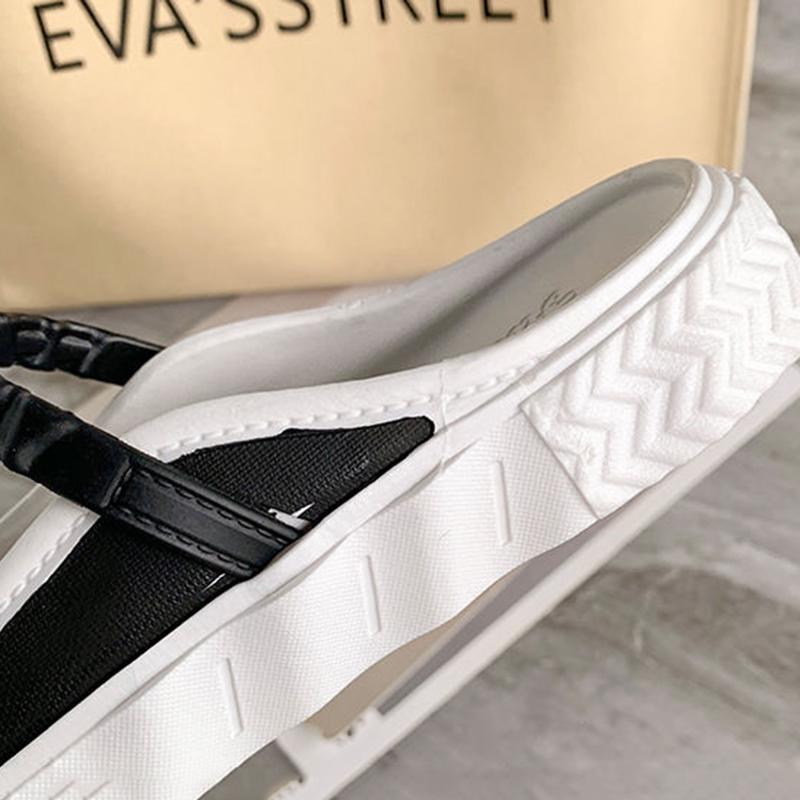 Solid Color All-match Slip-on Sandals and Slippers Baotou Half Slippers Women's Outer Wear Flat-heeled Loafers Comfortable and Light
