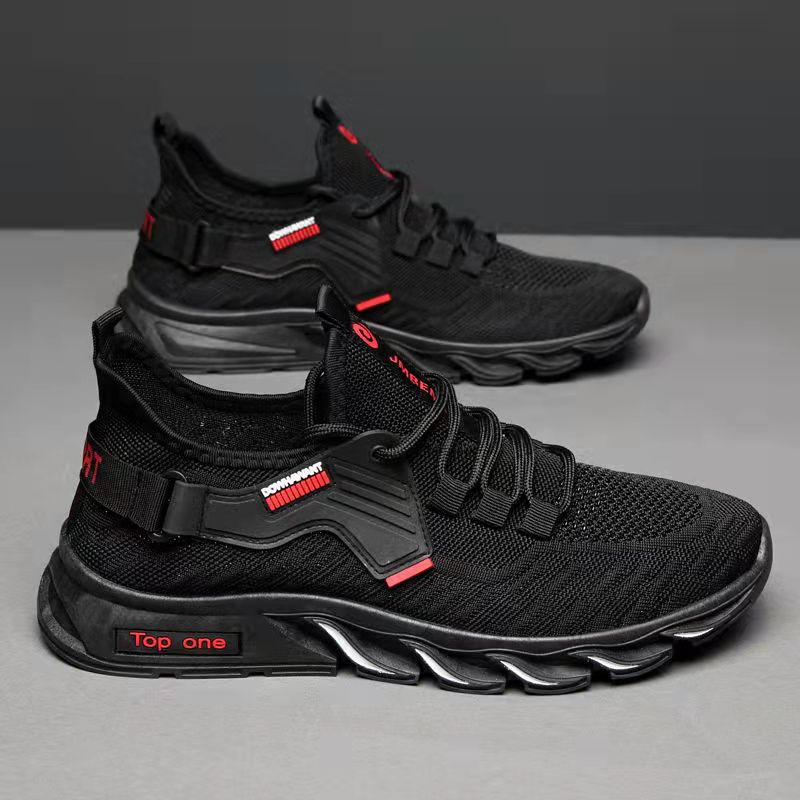 Summer Men's Shoes Breathable Casual Sports Shoes Running Shoes Mesh Shoes Flying Knitted Shoes
