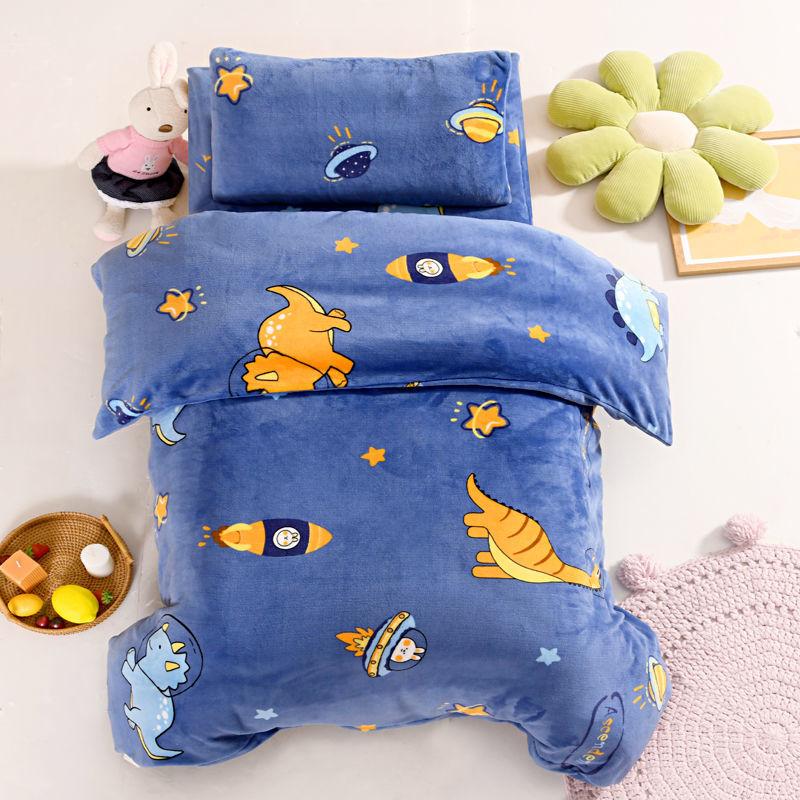 Children's Bedding Set Milk Velvet Quilt Cover Pillowcase Bed Sheet Quilt Cover Cartoon