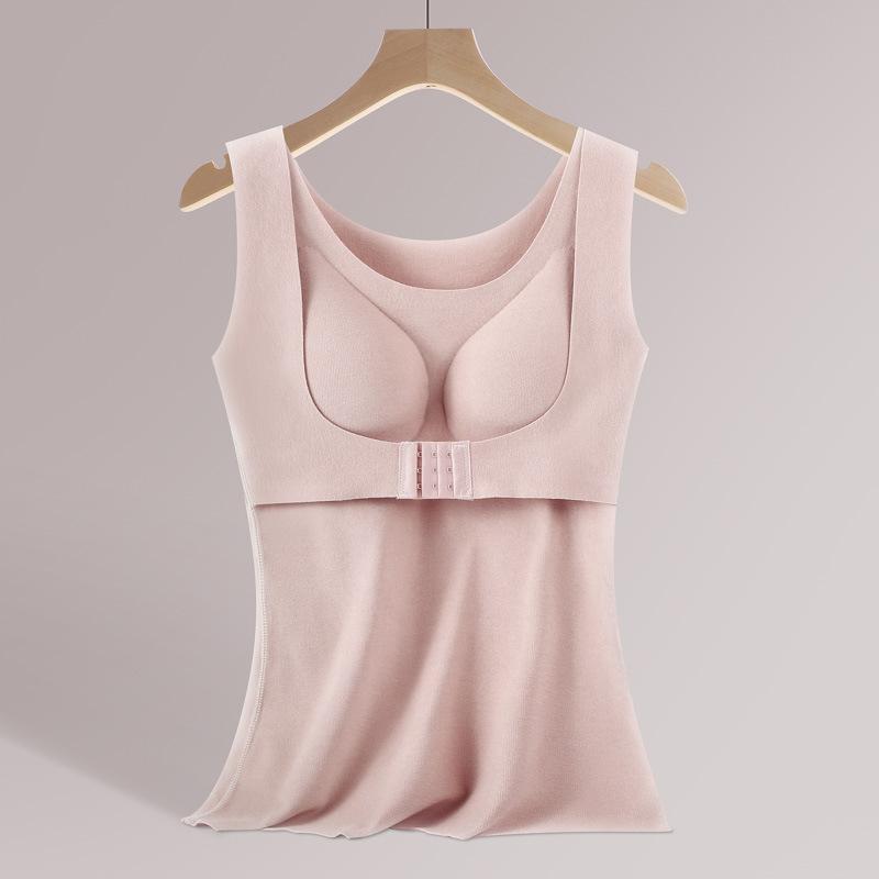 Women Thermal Vest Heavy Compress Tops Winter Underwear Sleeveless Wool Warm Clothing Shaper with Bra Undershirt Inner Wear