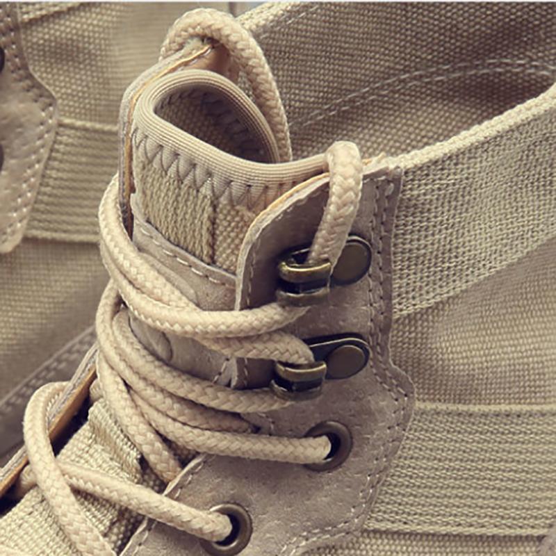 Martin Boots Men's Summer Breathable High-top Shoes Military Uniforms Desert Training Boots Leather Boots
