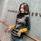 Color Matching Turtleneck Bottoming Sweater Women's Long-sleeved Sweater Autumn and Winter