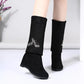 Inner Heightening Over The Knee Women's Boots Boots Dance Stovepipe Stretch Boots Ladies Suede High-heeled Boots