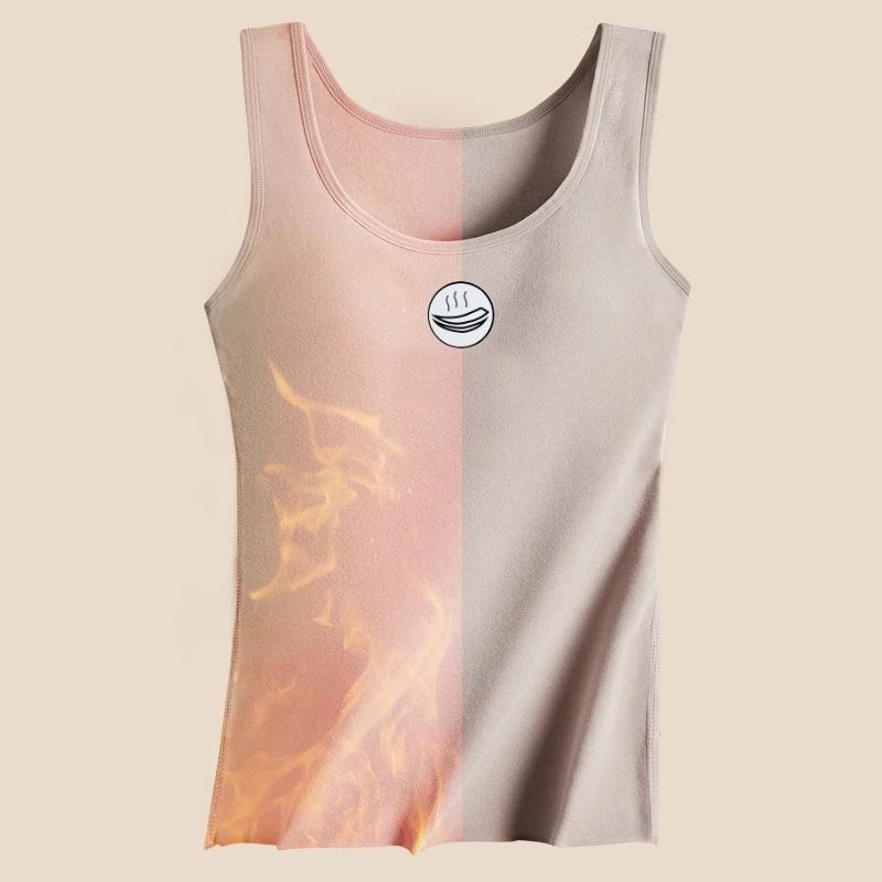 Winter Underwear Women Thermal Body Tops Vest with Padded Slim Sleeveless Crew Neck Wool Thermals Sexy Warm Clothes