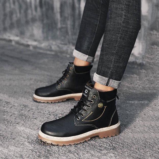 Martin Boots Male Students High Top Shoes Autumn and Winter Boots Men Motorcycle Boots Men's Sneaker