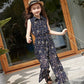 Girls' Summer Suits Big Children's Wide-leg Pants Children's Summer Little Girls Western Style Leisure Two-piece Suit