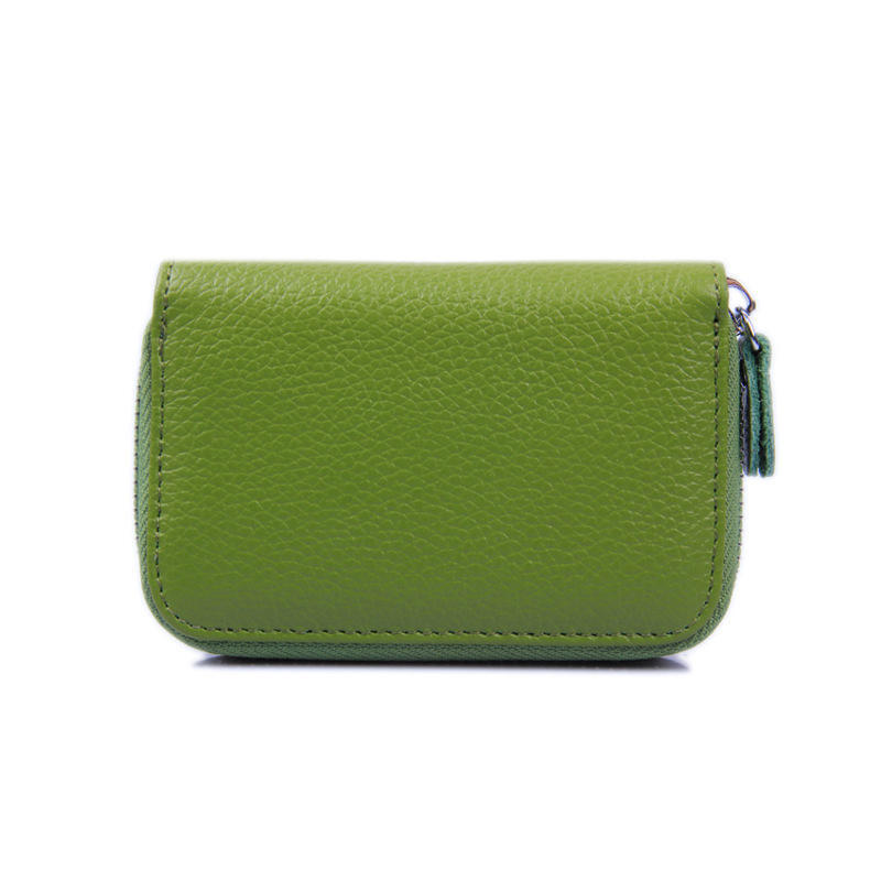 Genuine Leather Women Card Holder Wallets Small Female Pillow Purse Credit Card Bag Zipper Card Case