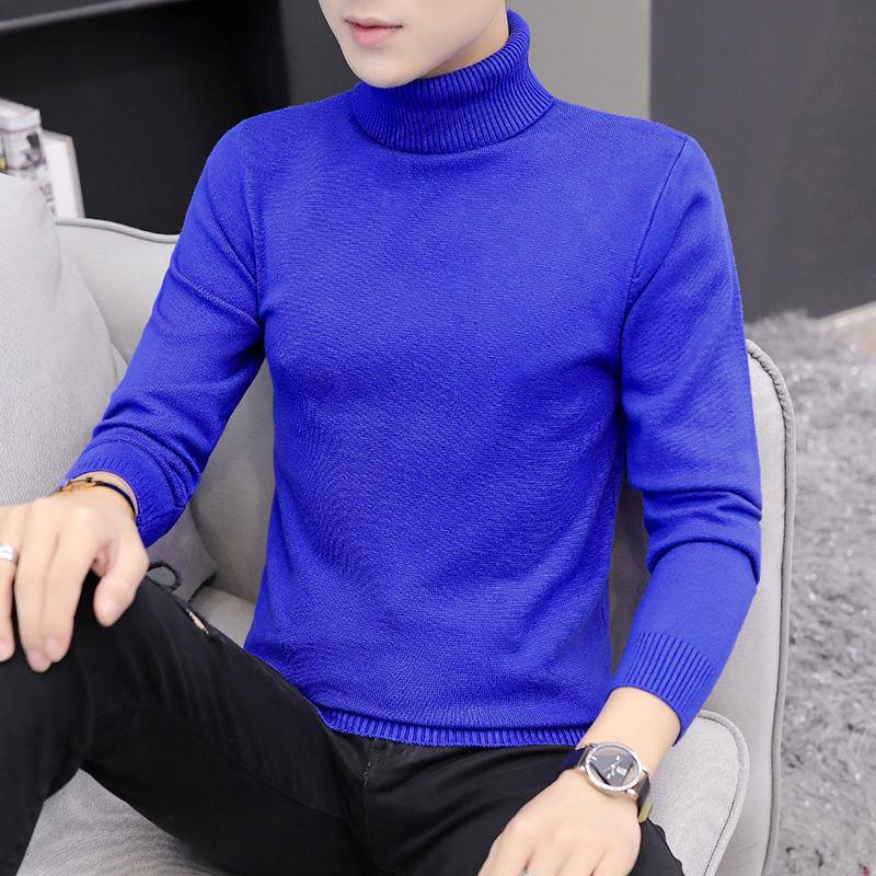 Autumn and Winter Men's Slim Turtleneck Sweater Thickening Trend Youth Sweater