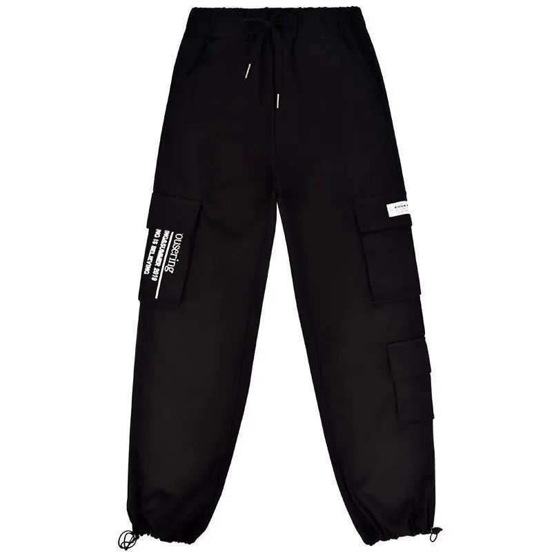 Overalls for Male and Female Students Ins Tide Korean Version of Straight Leg Beam Fashion Versatile Multi-pocket Harlan Sports Casual Pants