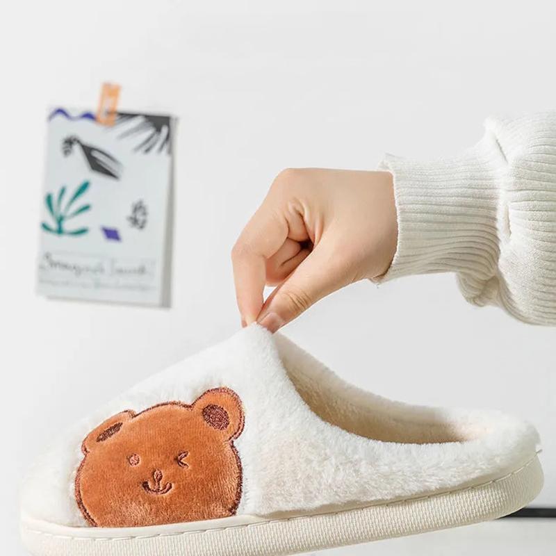 Women Winter Slippers Home Dormitory Cute Warm Slippers Furry Thick Plus Size Non Slip Slippers Women Men Cotton Shoes