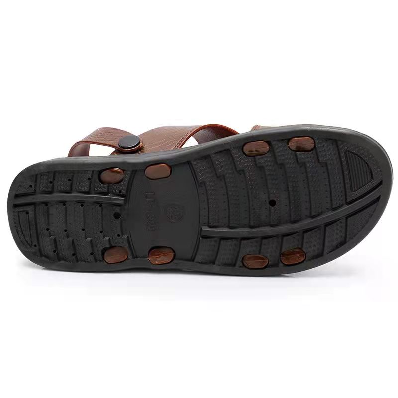Sandals Men's Waterproof Non-slip Beach Shoes Men's Dual-use Large Size Sandals and Slippers Imitation Leather