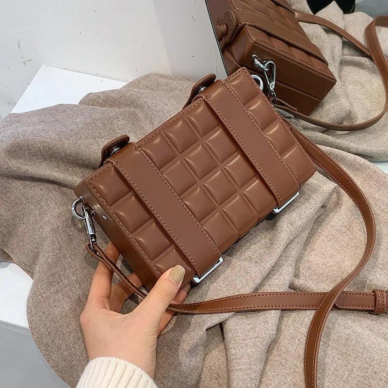 Women Box Bag Handbags Clutch Purse Shoulder Crossbody Bags Button Closure Solid Color PU Leather Purses