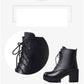Autumn Winter Short Women Single Side Zipper High Heel Martin  Thick Heel Boots