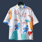 Hawaiian Shirt Beach Tees Casual Print Undies Button Up Cardigan Plus Size Overshirt Half Sleeve T-shirts Men Clothing Summer