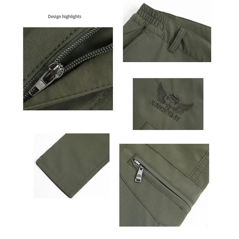 Autumn Thickened Mountaineering Stretch Quick-drying Pants Waterproof Large Size Outdoor Sports Pants Multi-pocket Casual Overalls