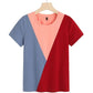 Large Size Top Women's Summer Loose Short Round Neck Simple Short Sleeve T-shirt
