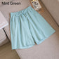 Summer Thin Section Breathable Cotton and Linen Shorts Women's Large Size Home Linen Five Points Loose Wide-leg Pants