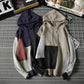 Autumn and Winter Sweater Men's Personality Color Matching Hoodie Loose Large Size Thick Sweater Warm Jacket