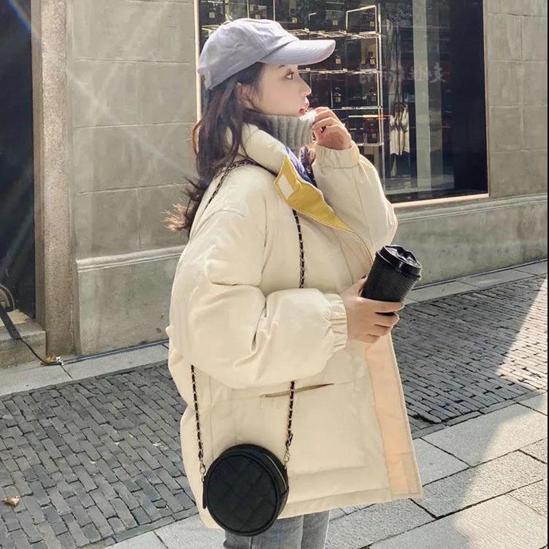 Winter Women's Down Jacket Korean Fashion Loose Cotton-padded Jacket Thick Warmth Short Stand-up Collar Cotton Jacket