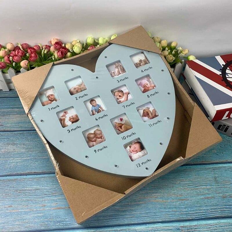 My First Year Baby Keepsake Frame with Light 0-12 Months Pictures Love Heart Photo Frame Commemorative Growth Souvenirs Kids hot