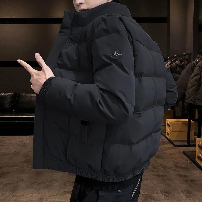 Winter Padded Jacket Men's Jacket Trend Padded Jacket Thickening Short Stand-up Collar Warm Padded Jacket Top