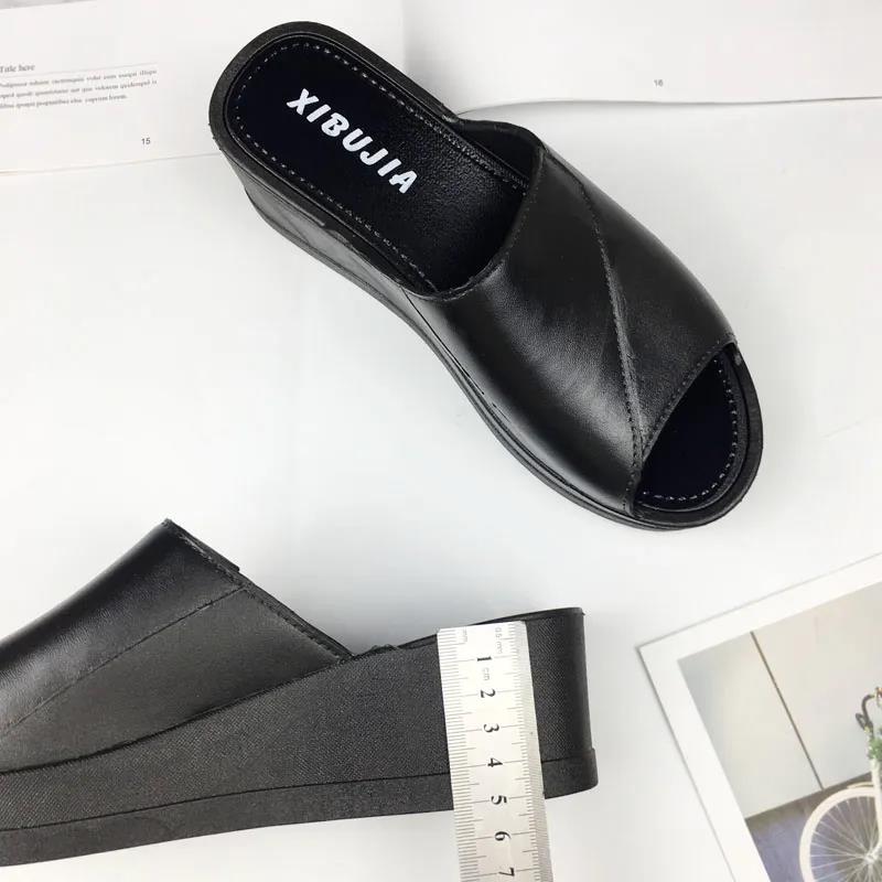 Women's Sponge Cake Thick-soled Soft Slippers Women's Wedge Heel Summer High-heeled Waterproof Platform Fish Mouth Sandals and Slippers