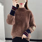 Autumn and Winter Mohair Knitted Sweater Loose Half High Neck Casual Bottoming Shirt Fashion Simple Women's Sweater