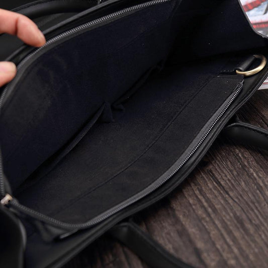 Business Briefcase Men Vintage Large Capacity Leather Wearable handbag Crossbody Bags Shoulder Bag