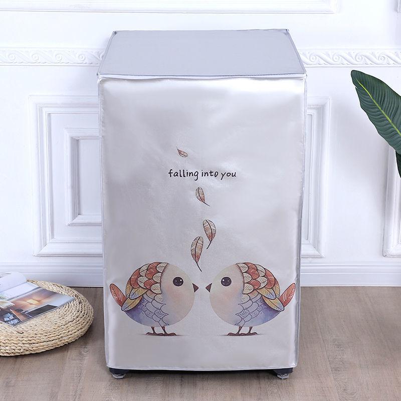 Washing Machine Cover Automatic Sunscreen Laundry Dryer Waterproof Protector Silver Cartoon Animal Printed Dust Proof Case