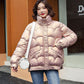 Down Cotton Jacket Winter Loose Korean Color Glossy No-wash Stand Collar Short Cotton Jacket Suitable for Women
