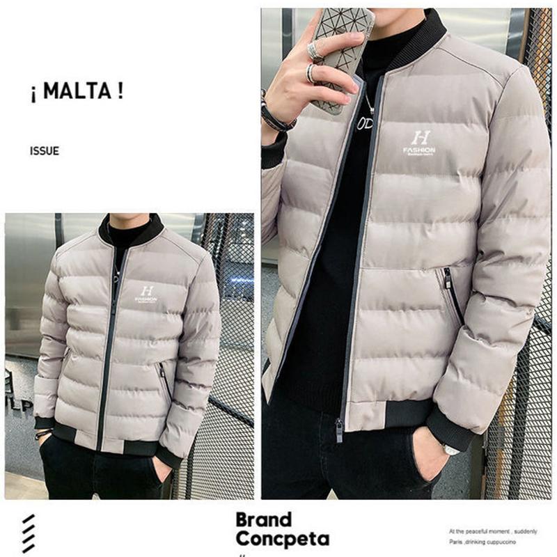 Autumn and Winter Padded Coat Men's Winter Coat Trend Down Down Padded Jacket Baseball Collar Cotton Coat