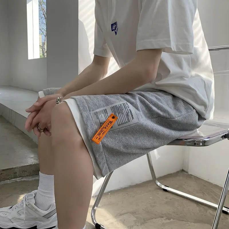 Boys Shorts Summer Straight Loose Thin Section Casual Sports Pants Fake Two Pieces of Breathable and Comfortable Five-point Pants