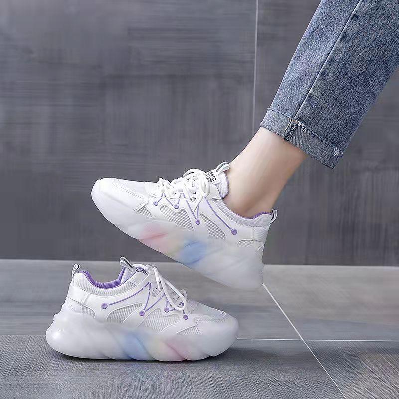 Women's Summer Sports Shoes Daddy White Shoes All-match Student Casual Running Shoes Light Casual Shoes Mesh Shoes