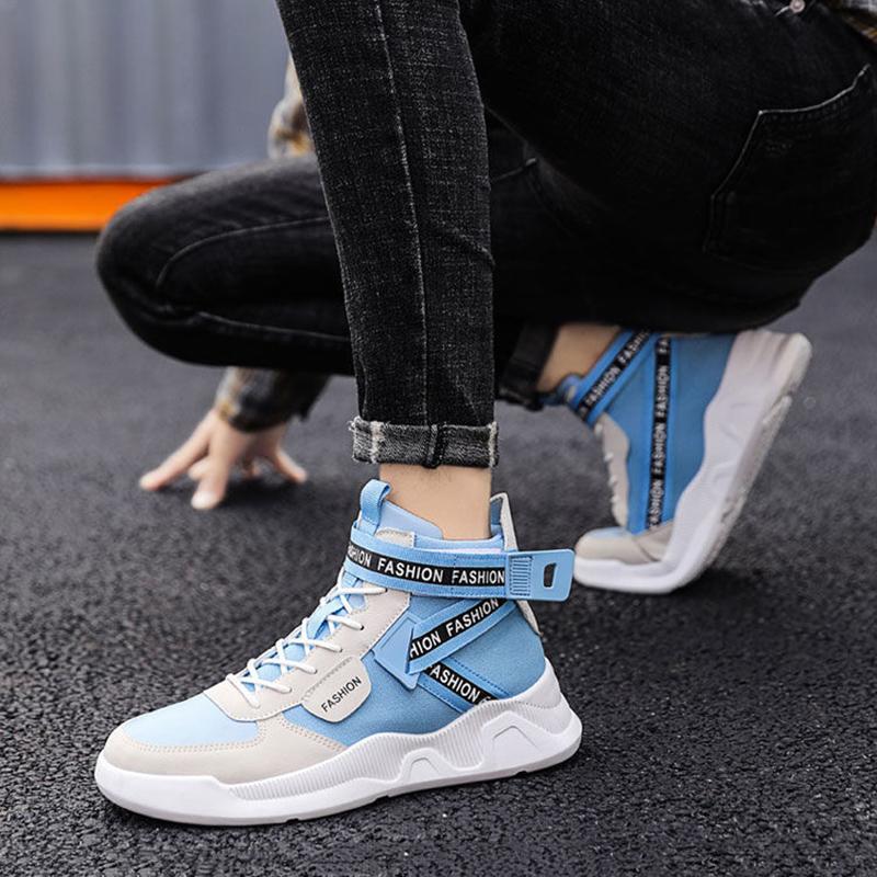 Men's Inner Heightening Martin Boots Men's High Top Casual Shoes Men's Deodorant Shoes