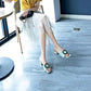 Sandals and Slippers for Women's Outer Wear Summer Fashion Thick Heels All-match High Heels Ladies Slippers Temperament Mid-heel