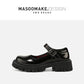 Korean Style Thick-soled Round-toe Thin Women's Shoes All-match Retro British Style Leather Shoes Japanese Women's Small Leather Shoes