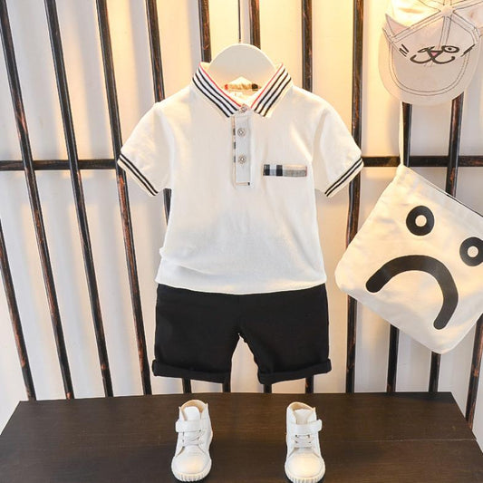 Boys Summer Suits Children's Clothes Kids Clothes Male Baby Summer Lapel Short-sleeved Two-piece Suit
