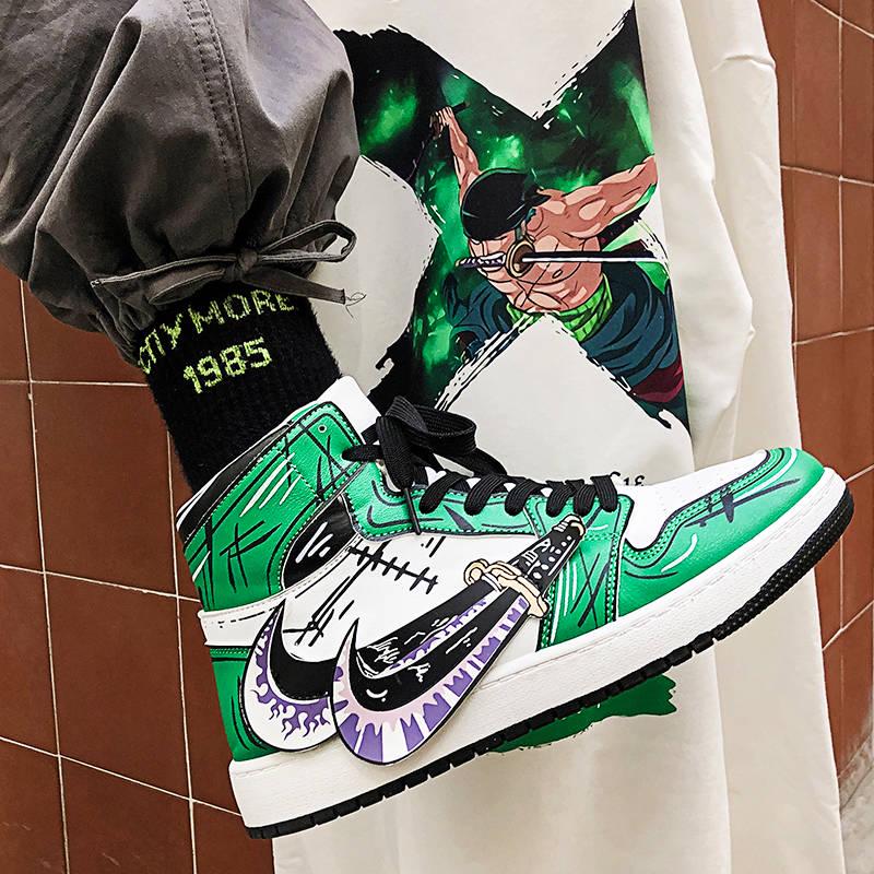 High Top Men Sneakers Breathable Shockproof Running Basketball Shoes Outdoor Non-slip Comic Shoeses